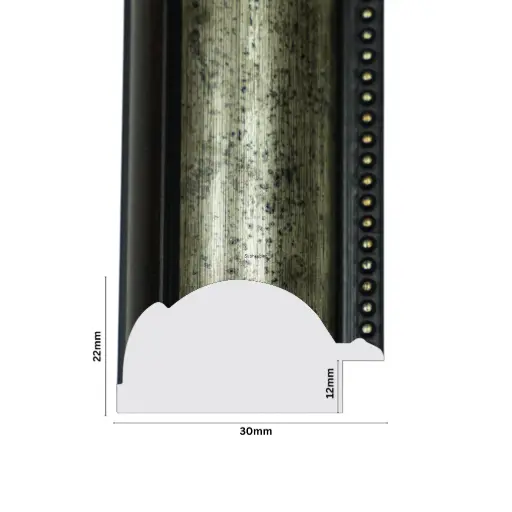 [737C] PS Moulding W 43 X H 21 X L 2900mm Silver & Bronze