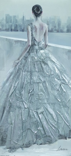 [PXYW624] Oil On Canvas Lady 700X1500mm