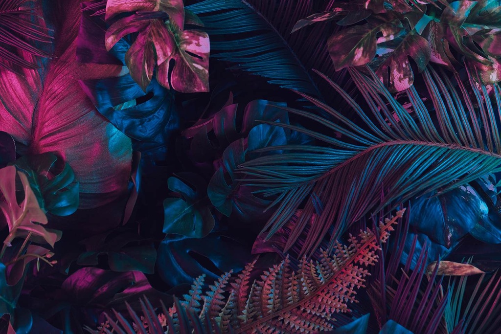 [PXM066] PRINT ON CANVAS FLORESCENT LEAVES II 800X1200MM