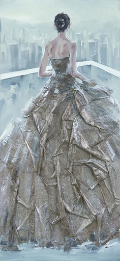 [PXYW625] Oil On Canvas Lady 700X1500mm