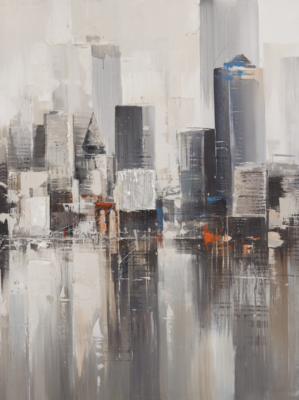 [PXYW627] OIL ON CANVAS ABSTRACT BUILDINGS 900X1200MM