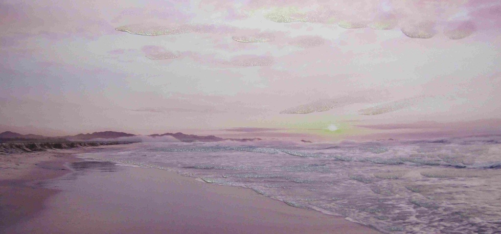 [PXYW684] OIL ON CANVAS BEACH 600X1200MM