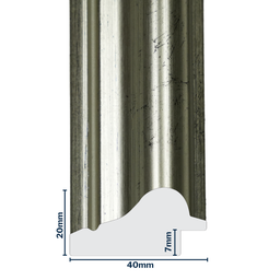 [Q921D] Q-Moulding W 40 X H 20 X L 2900mm Silver