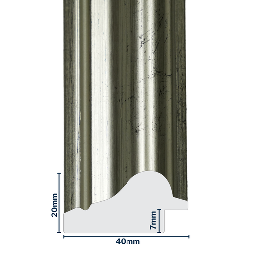 [Q921D] Q-Moulding W 40 X H 20 X L 2900mm Silver
