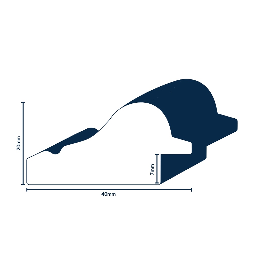[Q921F] Q-MOULDING W 40 X H 20 X L 2900MM BLACK