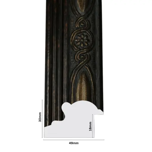 [1162-1A] PS Moulding W 49 X H 30 X L 2900mm Bronze Embossed