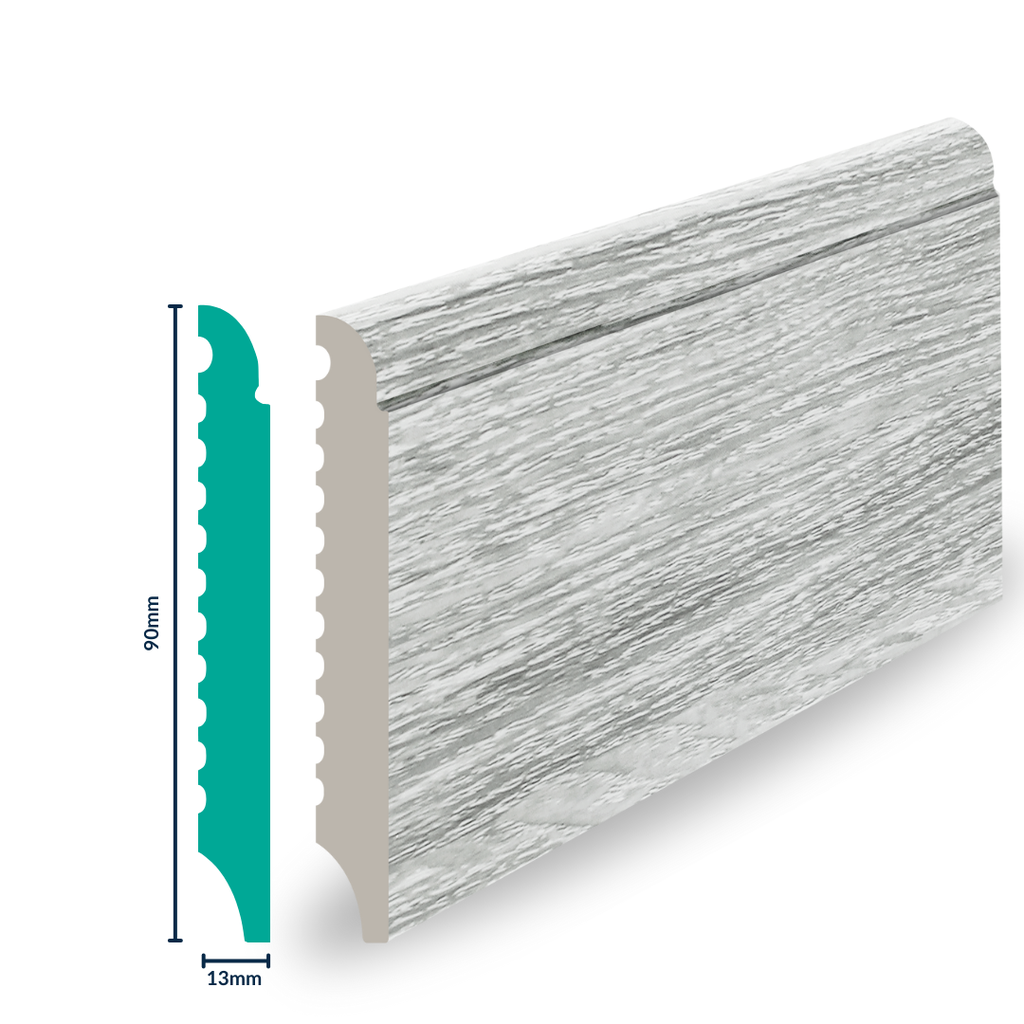 [3019ZF-S] HDPS SKIRTING H 90 X W 13 X L 2700MM DOVE GREY