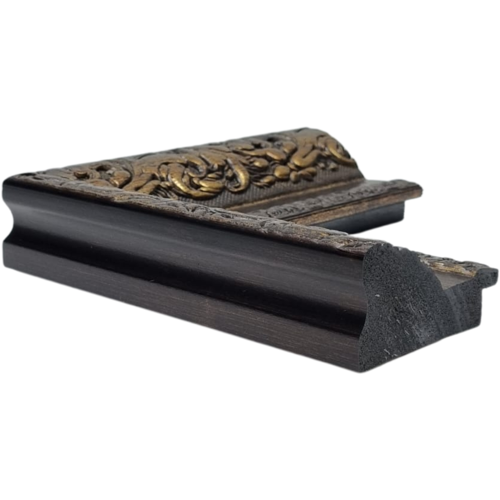 [Q932C] Q-MOULDING W 84 X H 42 X L 2900MM MOTTLE GOLD & BLACK