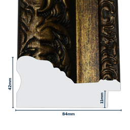[Q932C] Q-Moulding W 84 X H 42 X L 2900mm Mottle Gold & Black