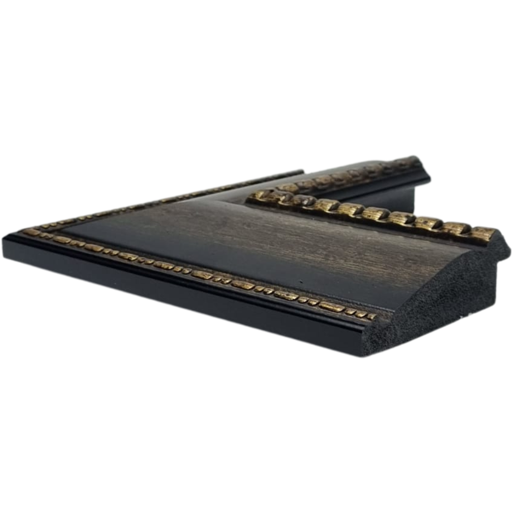 [Q920B] Q-MOULDING W 94 X H 30 X L 2900MM MOTTLE GOLD & BLACK