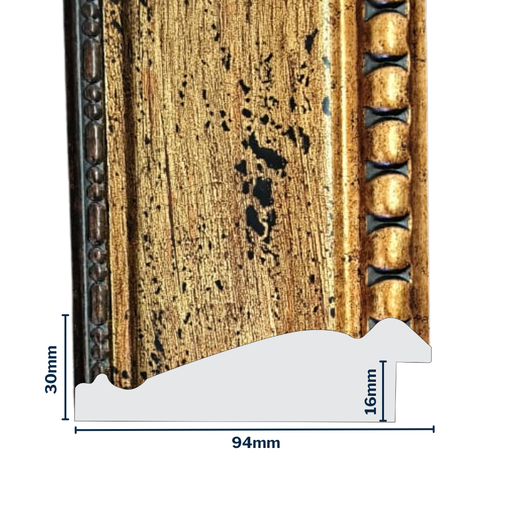 [Q920A] Q-Moulding W 94 X H 30 X L 2900mm Antique Gold