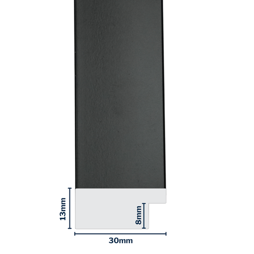 [Q922F] Q-Moulding W 30 X H 13 X L 2900mm Black