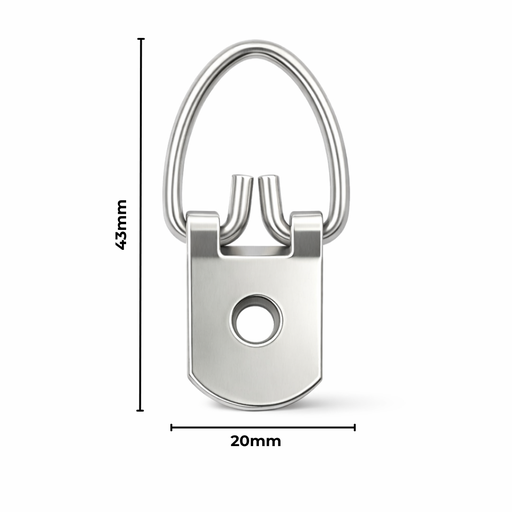 [﻿AC403445﻿] ﻿Hanger 1 Hole Strap 20X43mm 100 Pack Silver﻿