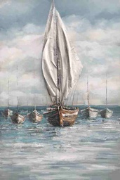 [HA132] Oil On Canvas Boats 800X1200mm