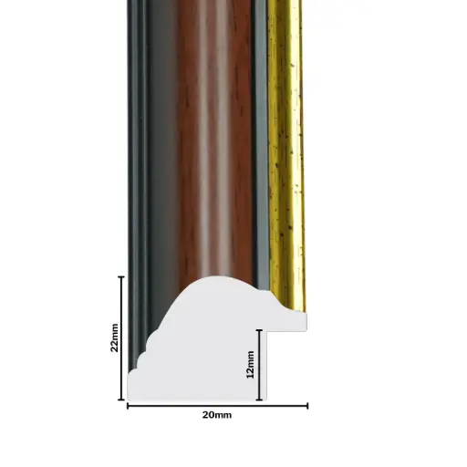 [627H] PS Moulding W 20 X H 22 X L 2900mm Medium Woodstain