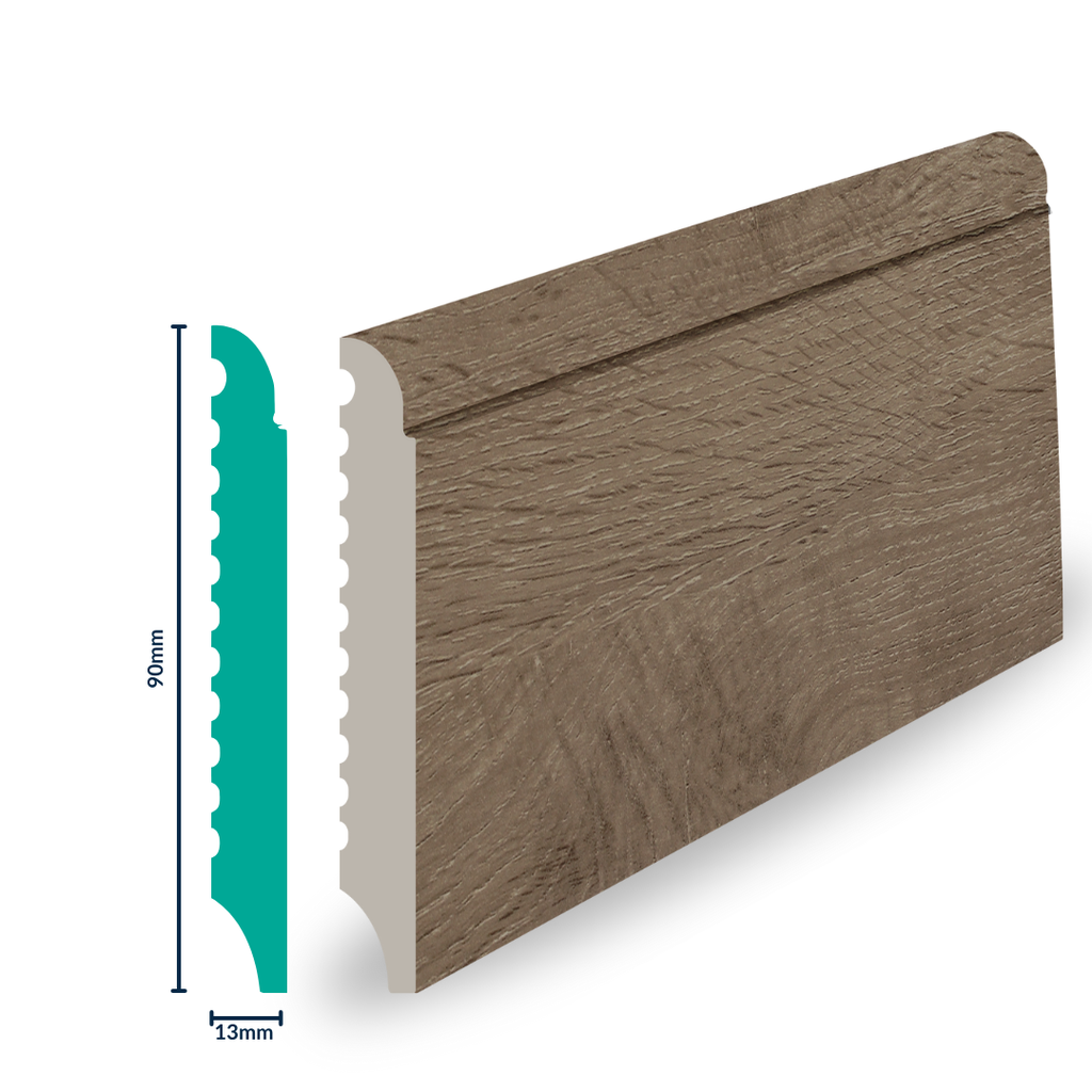 [3019Y-S] HDPS SKIRTING H 90 X W 13 X L 2700MM CASHEW