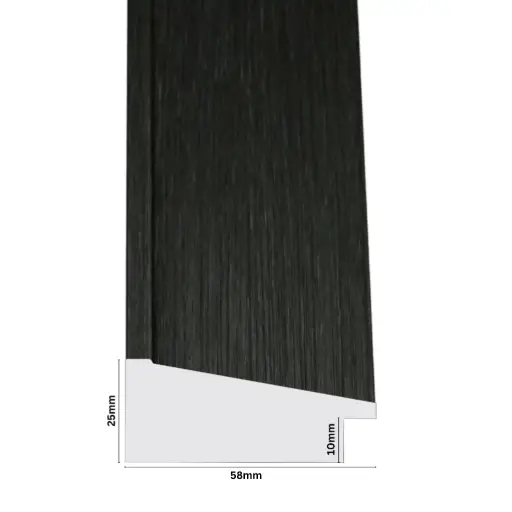 [1123R] PS Moulding W 58 X H 25 X L 2900mm Dark Grey