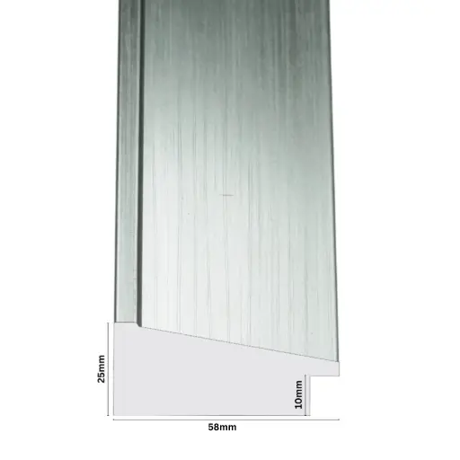 [1123B] PS Moulding W 58 X H 25 X L 2900mm Silver