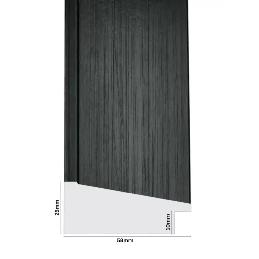 [1123D] PS Moulding W 58 X H 25 X L 2900mm Black