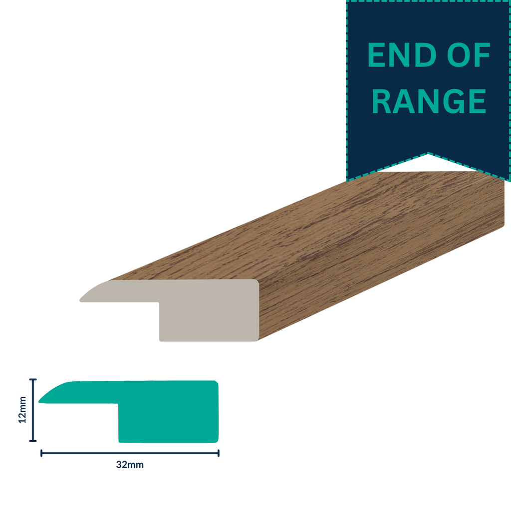 [ERP016L] HDPS END PROFILE H 12 X W 32 X L 2700MM WHITE OAK