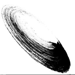 [FP286] Framed Print Black Brush Stroke Iii 1065X1065mm