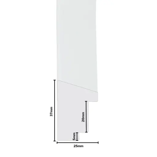 [1067A] PS Moulding W 25 X H 37 X L 2900mm White