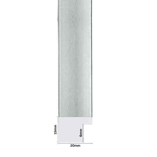 [1128A] PS Moulding W 20 X H 15 X L 2900mm Crossed Brush Silver