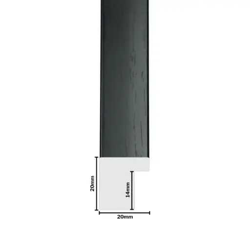 [848D] PS Moulding W 20 X H 20 X L 2900mm Black