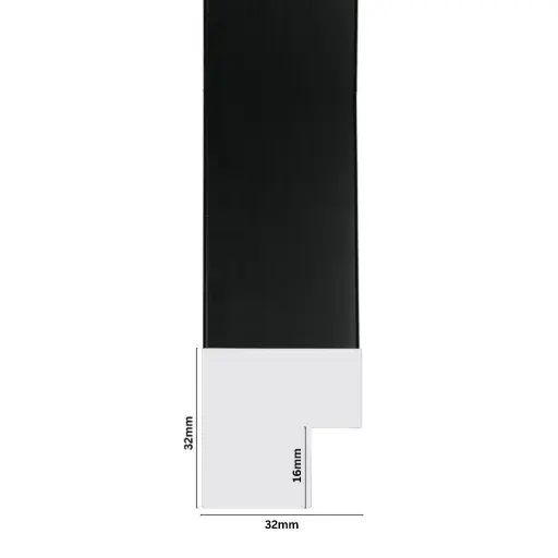 [1061K] PS Moulding W 32 X H 32 X L 2900mm Black