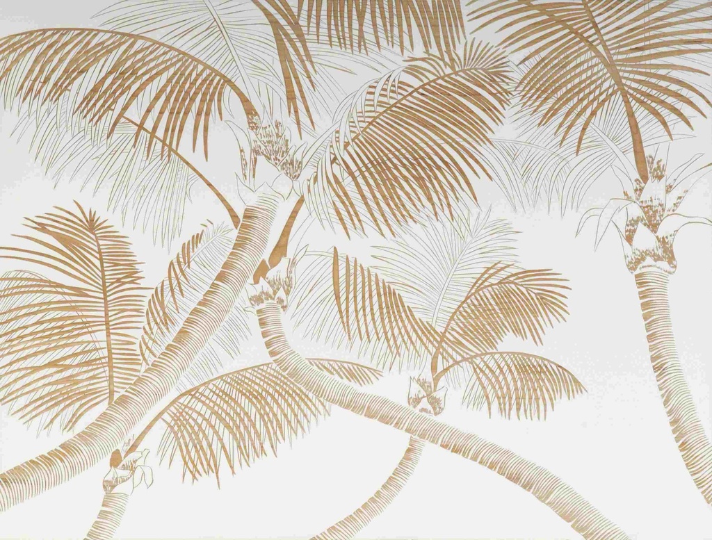 [HP088] ORIGINAL ART WOOD CARVING PALM TREES 1200X900MM