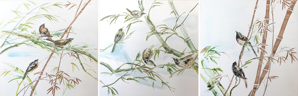 [HP083] ORIGINAL ART WOOD CARVINGBIRDS 800X800MM