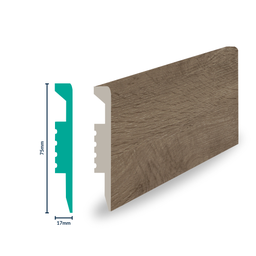 [3015Y-S] HDPS Skirting H 75 X W 17 X L 2700mm Cashew