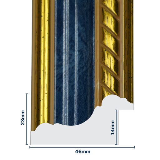 [764-PC2] Q-Moulding W 46 X H 23 X L 2900mm Blue