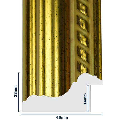 [764-PC7] Q-Moulding W 46 X H 23 X L 2900mm Gold