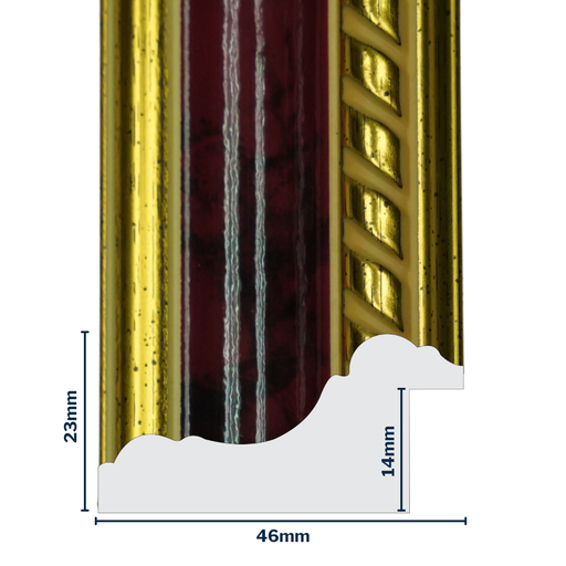 [764-PC3] Q-Moulding W 46 X H 23 X L 2900mm Burgandy