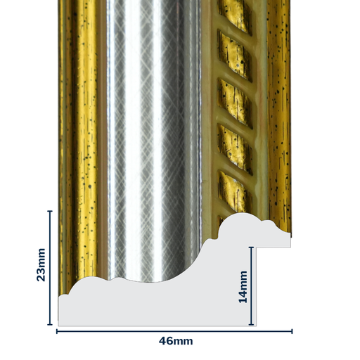 [764-PC9] Q-Moulding W 46 X H 23 X L 2900mm Silver