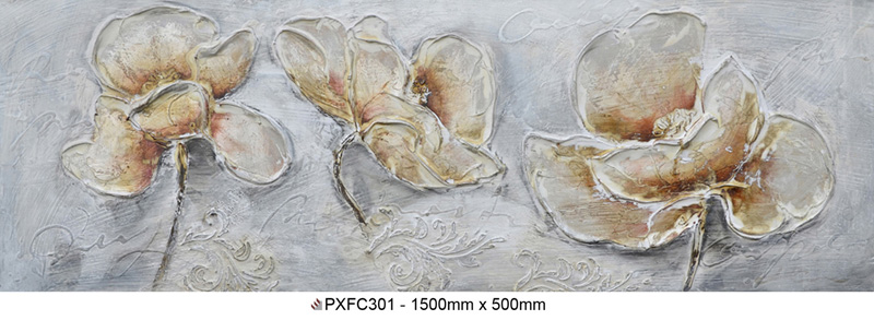 [PXFC301] OIL ON CANVAS FLOWERS 1500X500MM