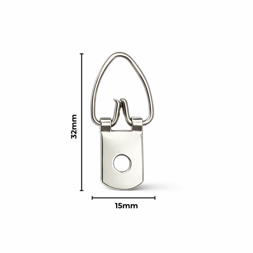 [﻿AC403639﻿] ﻿Hanger 1 Hole Strap 15X32mm 100 Pack Silver﻿