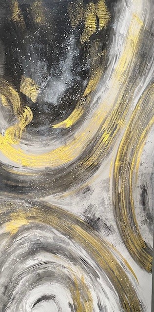 [PXFC385] OIL ON CANVAS ABSTRACT 700X1400MM