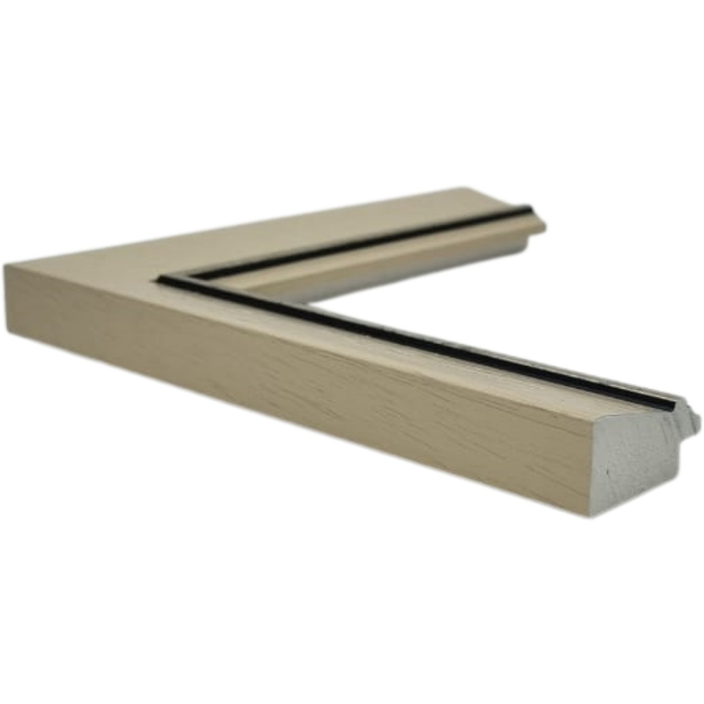 [1109B] PS MOULDING W 41 X H 20 X L 2900MM CREAM SILVER/BLACK LINES