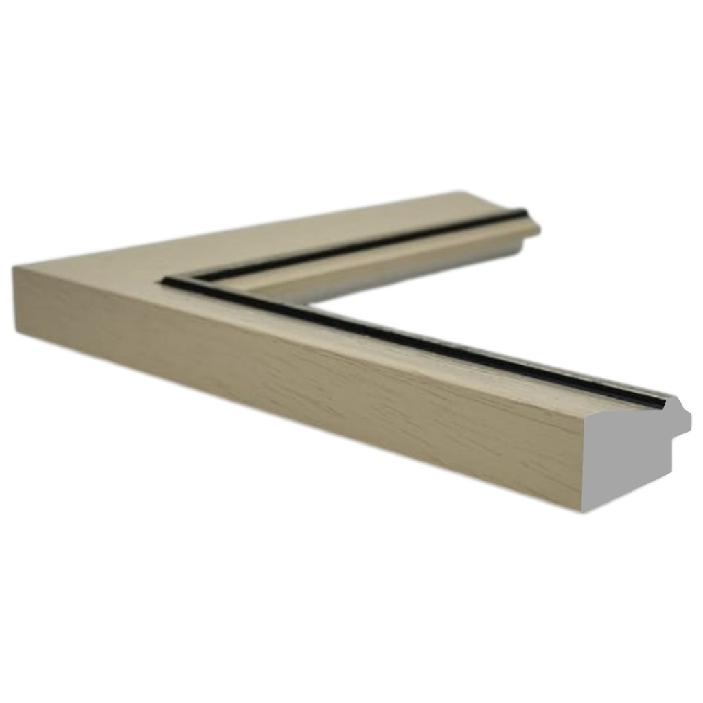 [1109B] PS Moulding W 41 X H 20 X L 2900mm Cream Silver/Black Lines