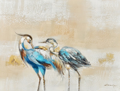 [PXFC373] Oil On Canvas Blue Crane 1200X900mm