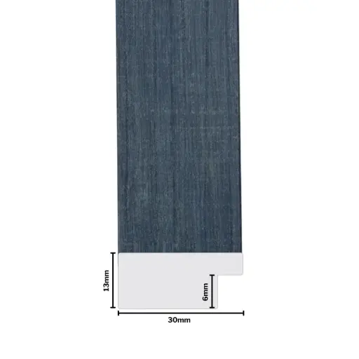 [1106H] PS Moulding W 30 X H 13 X L 2900mm Pale Blue White Wash