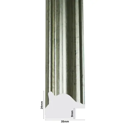 [1053D] PS Moulding W 35 X H 24 X L 2900mm Silver