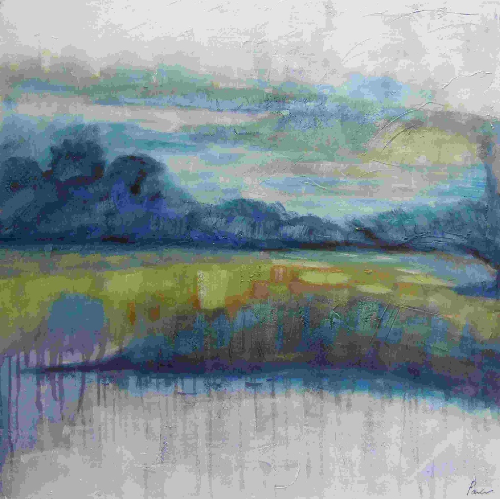 [PXFC356] OIL ON CANVAS DAM MOUNTIANS 1000X1000MM