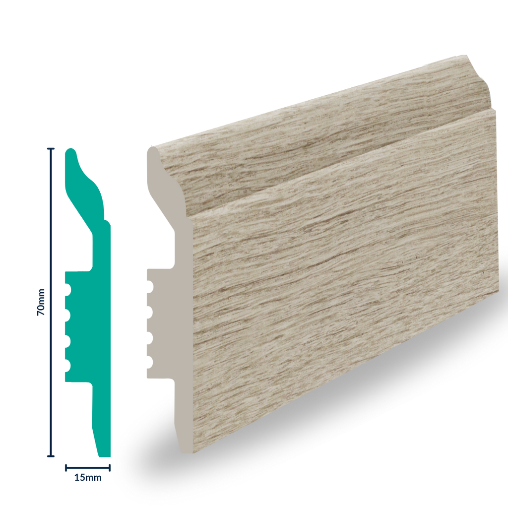 [3020R] HDPS SKIRTING H 70 X W 15 X L 2700MM  VINTAGE PINE