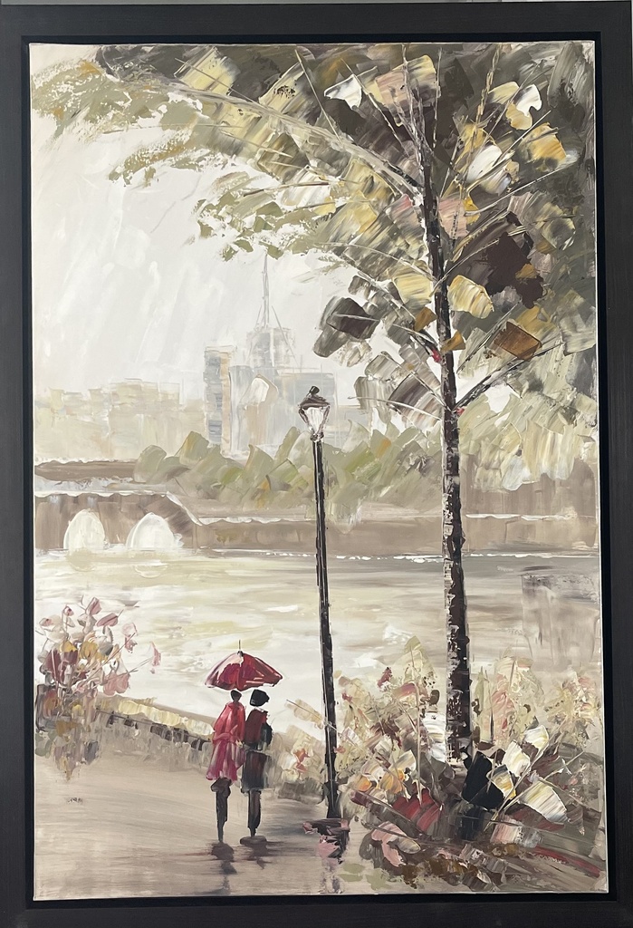 [HA050/1095H] OIL ON CANVAS STREET SCENE  800X1200MM