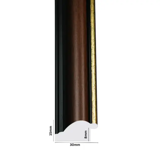 [601T] PS Moulding W 30 X H 15 X L 2900mm Medium Woodstain