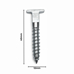 [AC403306] Hanger Security T-Screw 12X40mm 100 Pack Silver