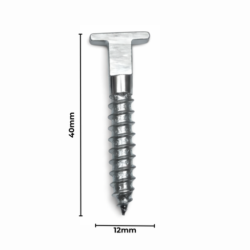 [AC403306] Hanger Security T-Screw 12X40mm 100 Pack Silver